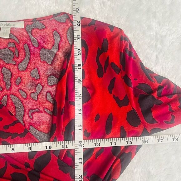 Max Mara Womens Multicolor Animal Print Ruched Long Sleeve Blouse Size Small - Picture 5 of 5